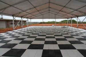 Black and White Tent Flooring Hire