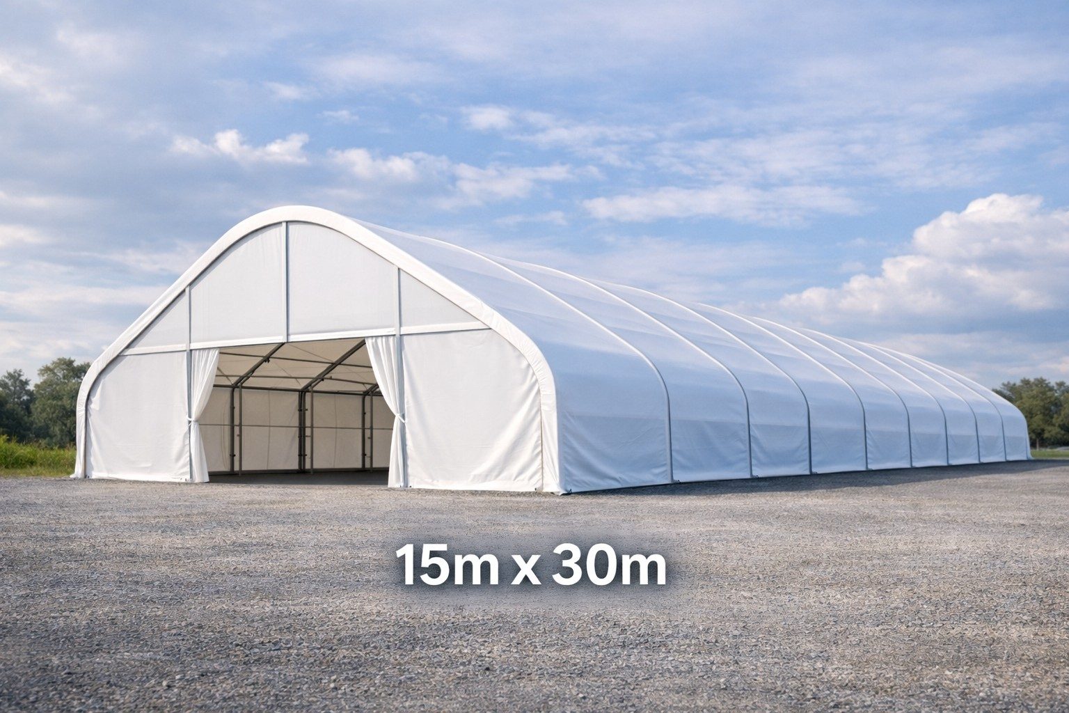 15m wide PVC A-frame structure